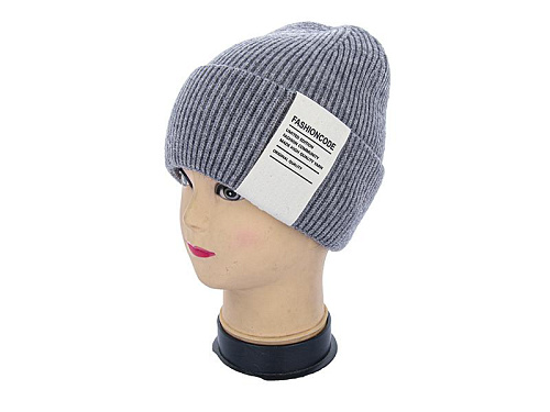 Шапка Angelica Кашемір 002-3 grey - делук