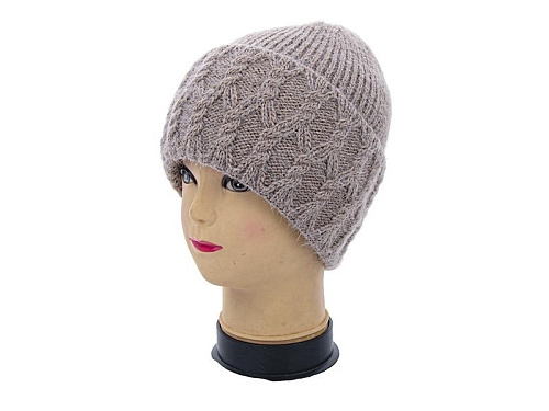 Шапка Angelica ABC002-7 на флісі beige - делук