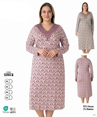 Ночнушка Cotpark 13741B pink - делук