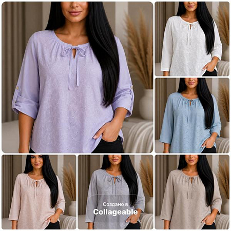 Блузка Elena&Vika 26028 grey - делук
