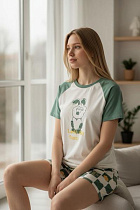 Пижама Trikotag T532 white-green - делук