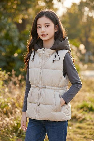 Жилетка Delfinka W33 beige - делук