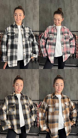 Рубашка Modnulya MD186 grey-beige - делук