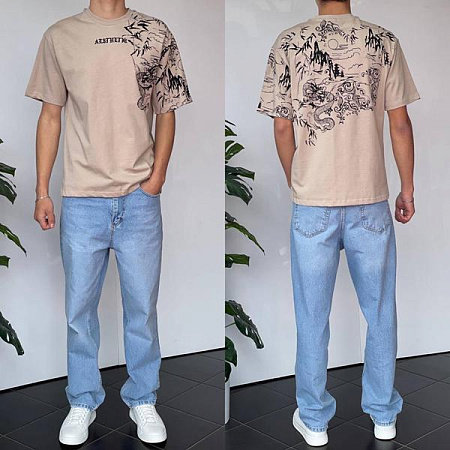 Футболка I8Denim 90568 beige - делук