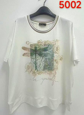 Футболка Lida 3710 white-pink - делук