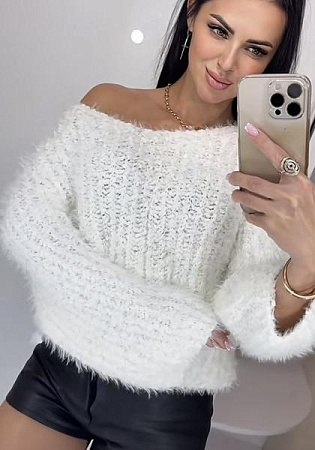 Свитер Lora LR996 white - делук