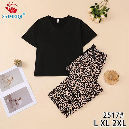 Пижама Estima 2517 black-beige - делук