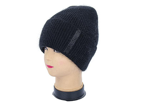 Шапка Angelica Ангора на флісі 2119-5 black - делук