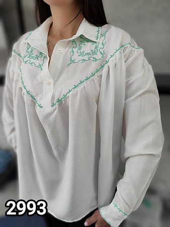 Вышиванка Mmc Clothes 2993 white-green - делук