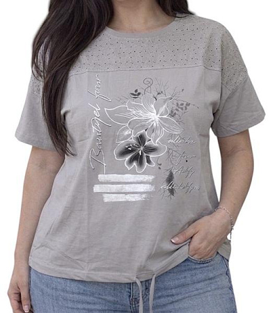 Футболка Levisha 26016 grey - делук