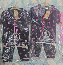 Пижама Meloria ML5602 black-crimson - делук