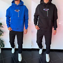 Худи Three Black 2295 blue - делук