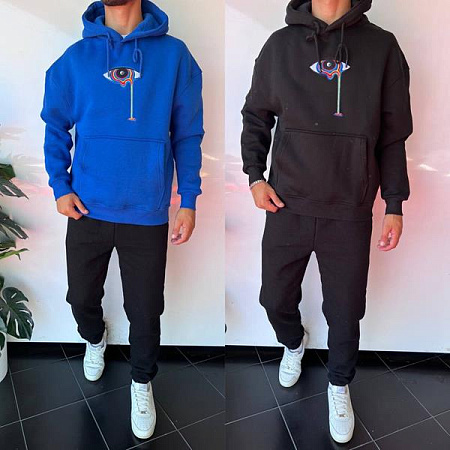 Худи Three Black 2295 blue - делук
