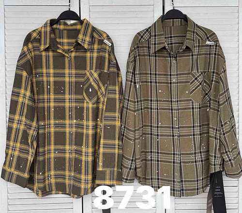 Рубашка Comod 8731 khaki-yellow - делук