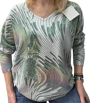 Свитер Levisha 25241 l.grey-green - делук