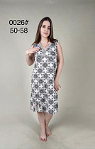 Ночнушка Anion 0026 white-grey - делук