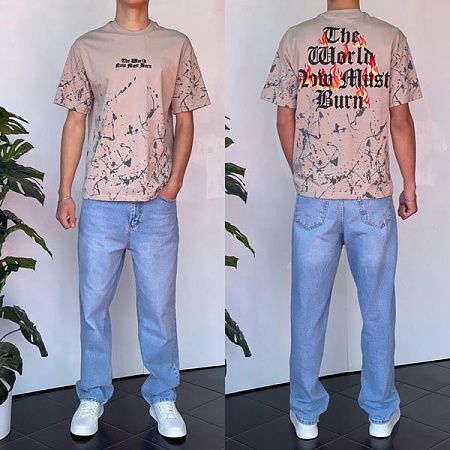 Футболка Three Black 2197 beige - делук