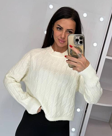 Свитер Lora LR837 white - делук