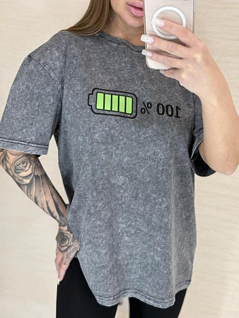 Футболка Lora LR1313 grey - делук