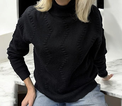 Свитер Elena&Vika 24040 black - делук