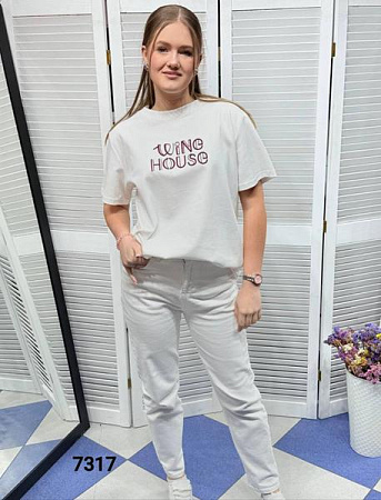 Футболка Mmc Clothes 7317 white-red - делук