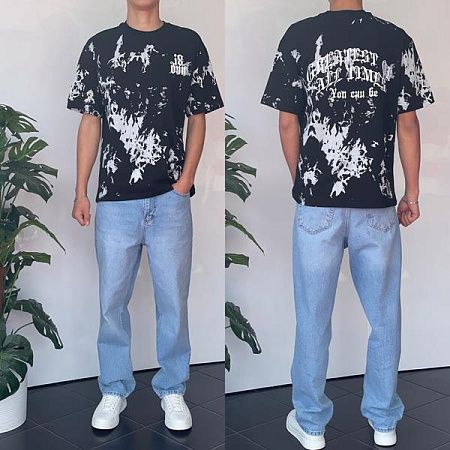 Футболка Three Black 2137 black - делук