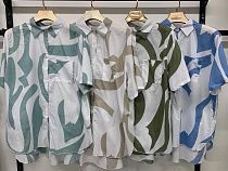 Рубашка Yafeier 8713 white-l.blue - делук