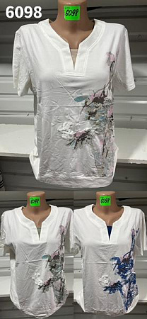 Футболка Gertie 6098 white-khaki - делук