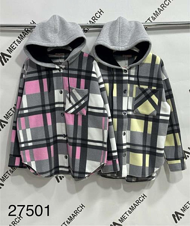 Рубашка Met&March 27501 grey-pink - делук