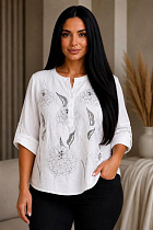 Блузка Elena&Vika 26043 white - делук