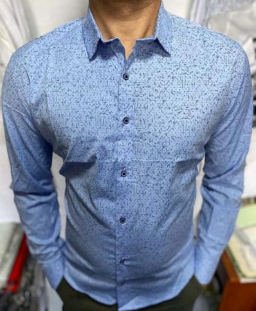 Рубашка Fmt S2437 blue батал - делук