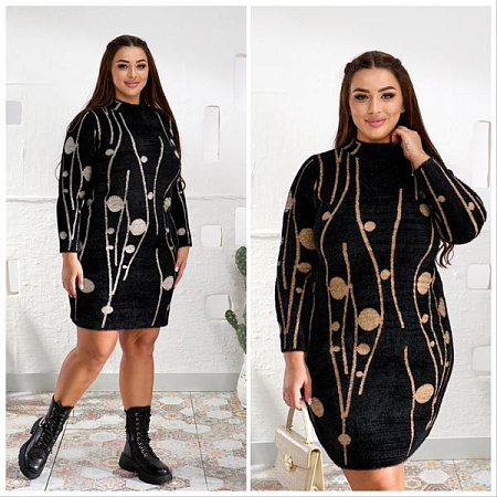 Платье Lola LL392 black-beige - делук