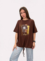 Футболка Fsn 6569 brown - делук