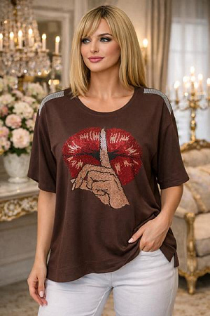 Футболка Julia JL1081 brown - делук