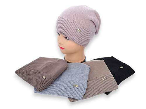 Шапка Angelica CHW001-4 на флісі mix - делук