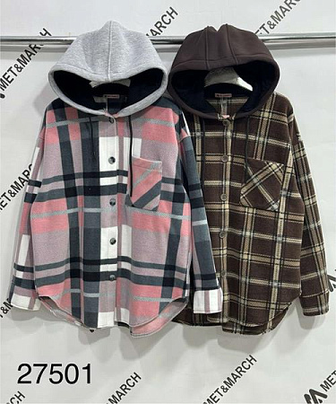 Рубашка Met&March 27501 brown-beige - делук