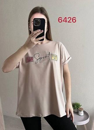 Футболка Fsn 6426 beige - делук