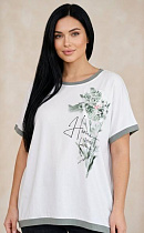 Футболка Levisha 25021 white-mint - делук