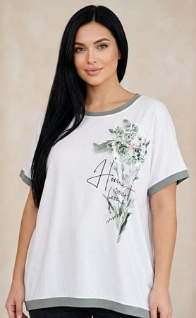 Футболка Levisha 25021 white-mint - делук