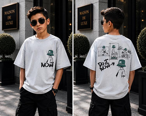 Футболка Major Kids 3713 l.grey - делук