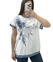 Футболка Elena&Vika 25220 white-l.blue - делук