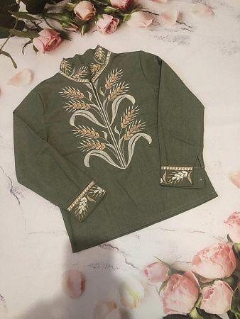 Вышиванка Moda School M89 khaki - делук