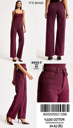 Джинсы Jeans Style 4434T-20W5-98 wine - делук
