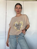 Футболка Fsn 7195 beige - делук