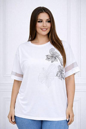 Футболка Elena&Vika 26034 white - делук