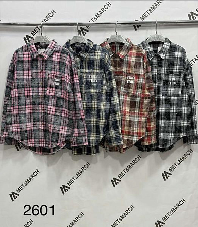 Рубашка Met&March 2601 brown-red - делук