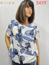 Футболка Lida 3439 white-blue - делук