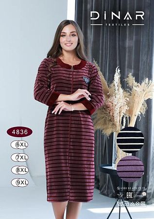 Халат Sss Annet DO-D4836 wine - делук