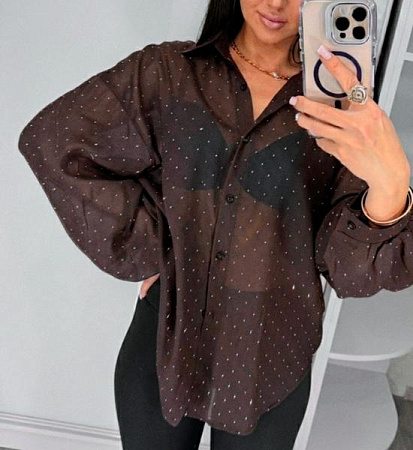 Рубашка Lora LR1268 brown - делук