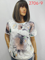 Футболка Lida 2706-9 white-grey - делук